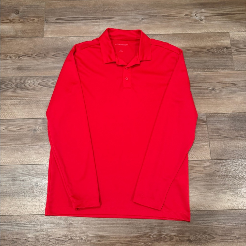 Buc-ee’s Port Authority Long Sleeve Work Polo M 100% Poly